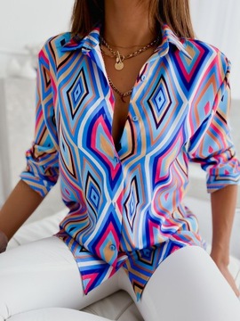 Стильная женская рубашка с геометрическим рисунком, 46 3XL