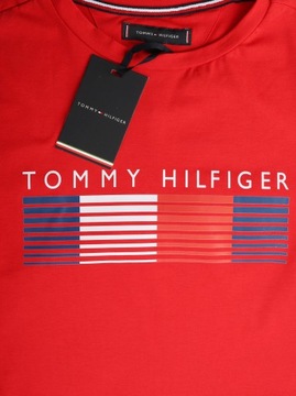 TOMMY HILFIGER EST T-SHIRT KOSZULKA MĘSKA CZERWONA NA PREZENT / XXL