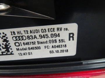 AUDI Q3 83A II SVĚTLA ZADNÍ KOMPLET MATRIX