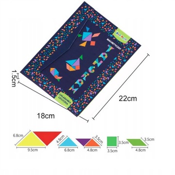 Логическая игра-головоломка Tangram с магнитной деревянной головоломкой