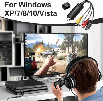 Видеограббер Консольная видеокамера USB на VHS RCA S Копирование видео на ПК