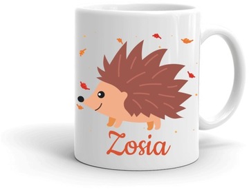 Kubek z JEŻEM + dowolne imię 330ml kartonik