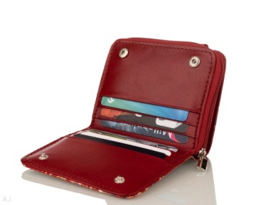 КОЖАНЫЙ КОШЕЛЕК ЖЕНСКИЙ СРЕДНЕГО С ЦВЕТАМИ НА МОЛНИИ