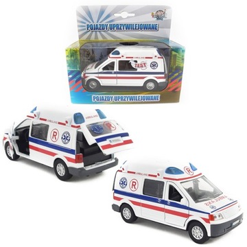 Samochód Ambulans karetka pogotowia dźwięk światło