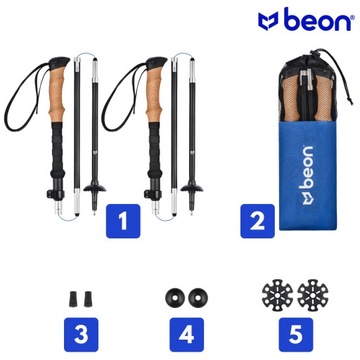 ТРЕККИНГОВЫЕ ПАЛКИ СКЛАДНЫЕ ГОРНЫЕ ПАЛКИ BEON FOLD