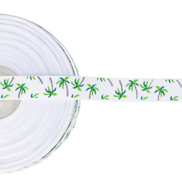 TASIEMKA RYPSOWA PALMY 1,5cm/1m BIAŁO ZIELONA