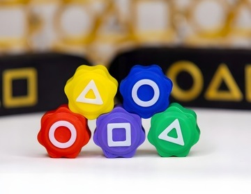 KOSTKI GONGGI KOŚCI DO GRY SQUID GAME GONGI GRA KOREAŃSKA + PUDEŁKO