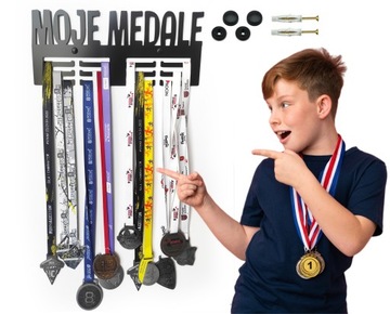 Wieszak na medale ścienny MOJE MEDALE 40cm