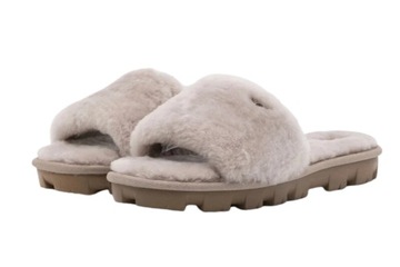 Klapki damskie UGG COZETTE kapcie z futerkiem modne szary wygodne r. 36