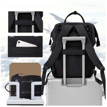 МНОГОФУНКЦИОНАЛЬНАЯ СУМКА ДЛЯ МАТЕРИ И РЕБЕНКА 20Л ВЫСОКОКАЧЕСТВЕННАЯ ЧЕРНАЯ