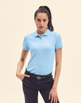 FRUIT - SLIM Damska koszulka polo PREMIUM sky S