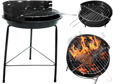 GRILL WĘGLOWY PRZENOŚNY Z RUSZTEM W ZESTAWIE