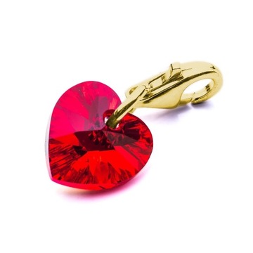 Zawieszka charms do bransoletki Srebro 925 z kr. Swarovski Serce 10mm LSAB