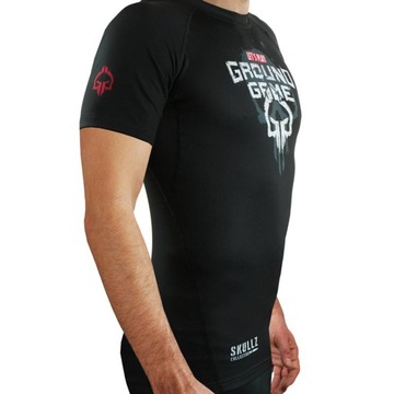 Мужская тренировочная футболка Ground Game Skullz Rashguard, черная, XL