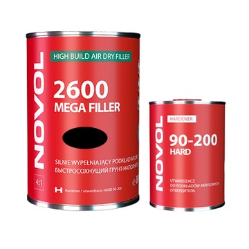 Podkład akrylowy silnie wypełniający MEGA FILLER 2600 NOVOL 0,8L czarny