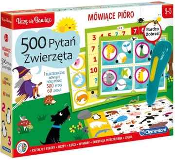 MÓWIĄCE PIÓRO 500 PYTAŃ QUIZ ZWIERZĘTA ZWIERZĄTKA DLA DZIECKA CLEMENTONI