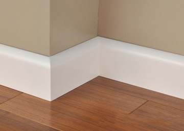 BIAŁA Listwa Przypodłogowa MDF 80x16 - NA WILGOĆ