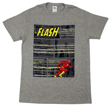 Koszulka męska młodzieżowa T-shirt DC Comics The FLASH r. M Szara Nadruk