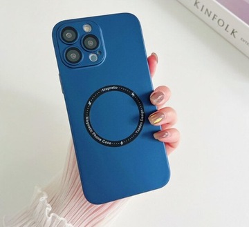 ETUI MAGSAFE IPHONE 12 Z OCHRONA APARATU GRANATOWE