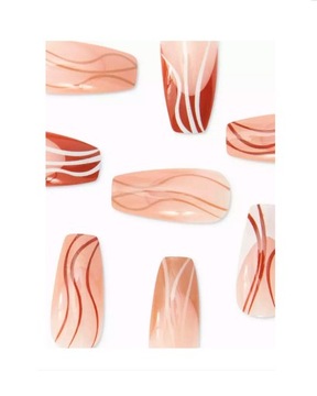 Tipsy sztuczne paznokcie Primark Swirl Coffin 24