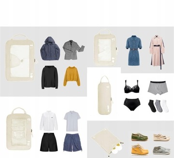 5x СУМКИ ДЛЯ БАГАЖА COMPRESSION CUBE НАБОР ОРГАНИЗАТОРОВ ДЛЯ ЧЕМОДАНА ЗЕЛЕНЫЙ