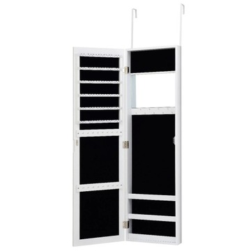 Szafka na biżuterię i akcesoria z lustrem Toaletka Costway biały 31x 10x9cm