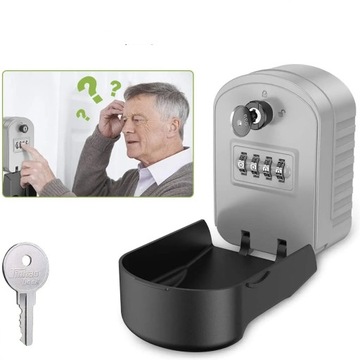 КОРОБКА ШКАФ МЕТАЛЛИЧЕСКИЙ СЕЙФ ДЛЯ КЛЮЧЕЙ ДЛЯ НАСТЕНЫ КОД КОД