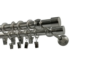 KARNISZ METALOWY 19+19mm MIX KOŃCÓWEK NIKIEL 240cm SMART galwanizowany