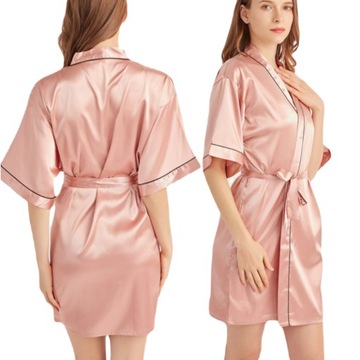 ЖЕНСКИЙ АТЛАСНЫЙ ХАЛАТ С ЗАВЯЗКОЙ НА ПОЯСИИ SEXY ROSE SOFT PANIOR ЦВЕТА