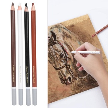 Набор угольных карандашей 4шт. Набор цветных карандашей для рисования эскизов.