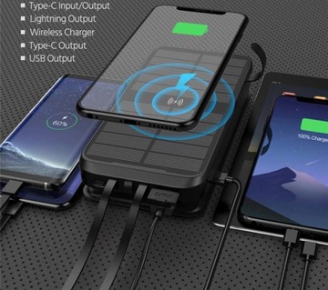 POWERBANK SOLAR 30000 ИНДУКЦИОННАЯ ГОРЕЛКА 22,5 Вт, 5xUSB
