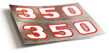 Naklejki boczków CZ 350 472 12V chromowane - para