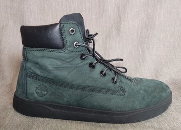 TIMBERLAND Davis Square zielone skórzane zamszowe buty zimowe r. 37