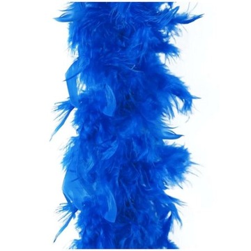 szal BOA z piór DŁUGIE niebieskie KLASYCZNE party