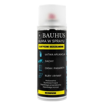 GUMA w sprayu Uszczelniacz do Kominków Okien Dachów BEZBARWNY 400ml Bauhus