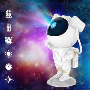 PROJEKTOR GWIAZD NIEBA LED LAMPKA NOCNA ASTRONAUTA Z PILOTEM