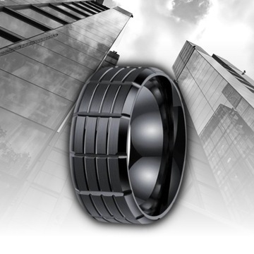 СТАЛЬНОЕ СИГНАЛЬНОЕ КОЛЬЦО ПАНК-РОК, ЧЕРНОЕ