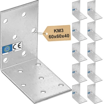 KM3 KĄTOWNIK MONTAŻOWY ŁĄCZNIK CIESIELSKI 60x60x40x2 10sztuk