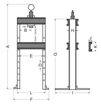 Гидравлический пресс 50T на 50000 кг для мастерской