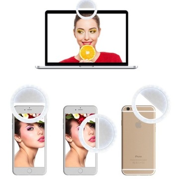 LAMPA SELFIE PIERŚCIENIOWA LED DO TELEFONU LAMPKA