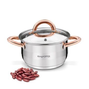 Mały GARNEK INDUKCJA 1,8L garnek STAL NIERDZEWNA wysoka jakość Faro COPPER