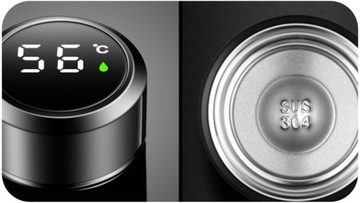 ТЕРМИЧЕСКАЯ ТЕРМОКРУЖКА-БУТЫЛКА ДЛЯ КОФЕ И ЧАЯ LED 500 МЛ БОЛЬШАЯ ПЛОТНАЯ УТЕЧКА SMART