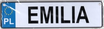 Tablica Rejestracyjna Imienna metal EMILIA