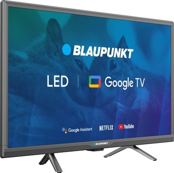 BLAUPUNKT 24-ДЮЙМОВЫЙ LED HD GOOGLE TV DVB T T2 HEVC HDR CHROMECAST