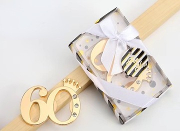 Металлическая открывалка для подарков на 60-летие.