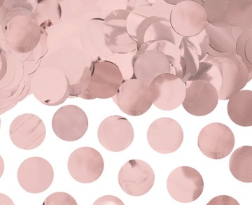 KONFETTI FOLIOWE RÓŻOWE ZŁOTE ROSE GOLD KÓŁKA DO BALONÓW 15G