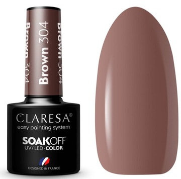 Claresa Lakier Hybrydowy do paznokci BROWN 304 jasny brąz