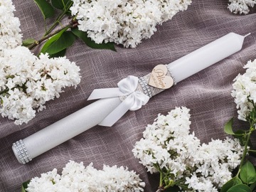 Крещальная свеча для крещения с гравировкой + футляр