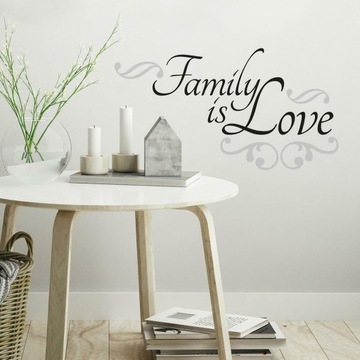 NAKLEJKA ŚCIENNA NAPIS FAMILY IS LOVE RMK2120SCS