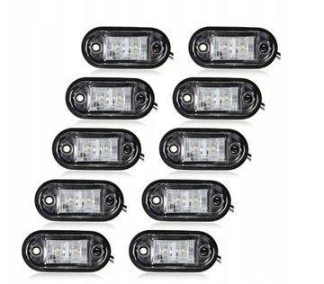 Габаритный фонарь светодиодный 12-24В 2xSMD IP68 белый 10шт + винты